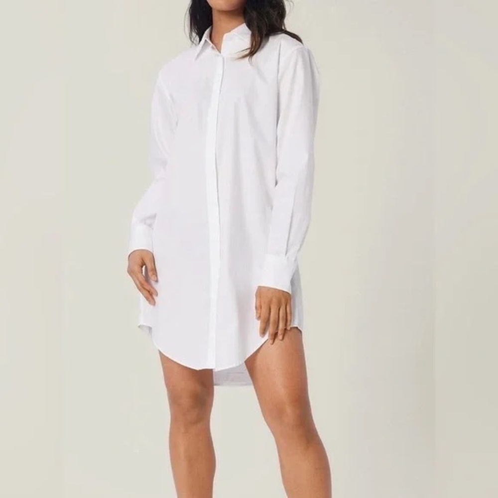 Lita By Ciara REVOLVE oversize shirt dress cotton long sleeves white size M